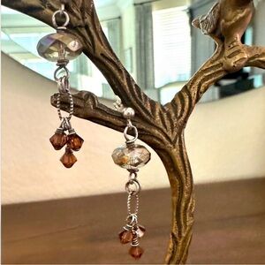 🪅 2 /$12 Smokey Topaz and Silver Drop Earrings